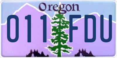 OR license plate 011FDU