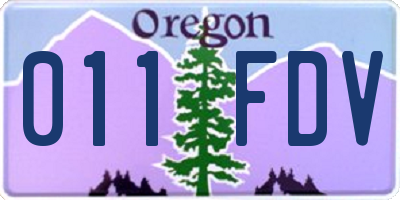 OR license plate 011FDV