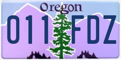 OR license plate 011FDZ
