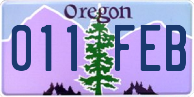 OR license plate 011FEB