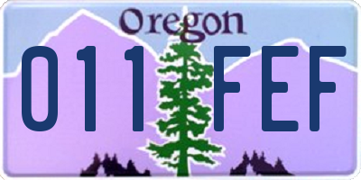 OR license plate 011FEF