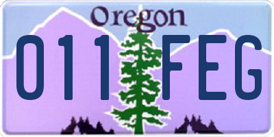 OR license plate 011FEG