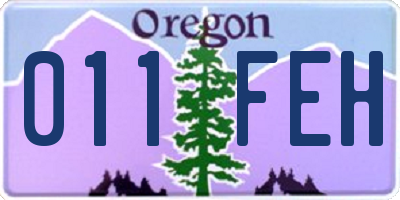 OR license plate 011FEH