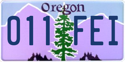 OR license plate 011FEI