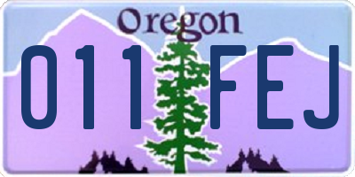OR license plate 011FEJ