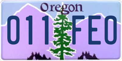 OR license plate 011FEO