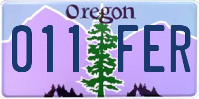 OR license plate 011FER
