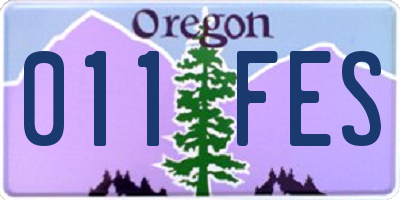 OR license plate 011FES