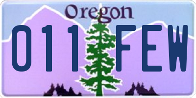 OR license plate 011FEW
