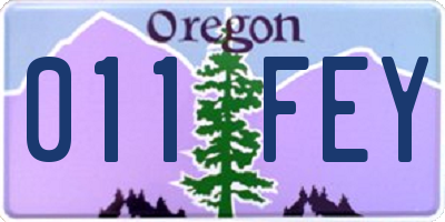 OR license plate 011FEY