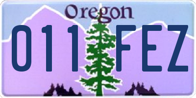 OR license plate 011FEZ