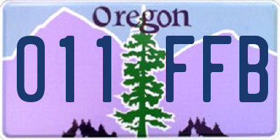 OR license plate 011FFB
