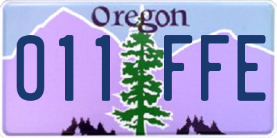 OR license plate 011FFE