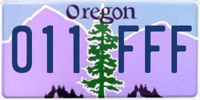 OR license plate 011FFF