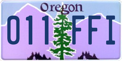 OR license plate 011FFI