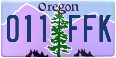 OR license plate 011FFK
