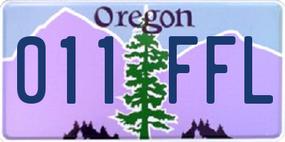 OR license plate 011FFL