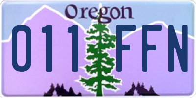 OR license plate 011FFN