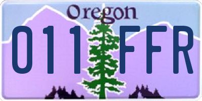OR license plate 011FFR