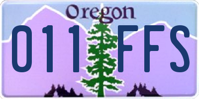 OR license plate 011FFS