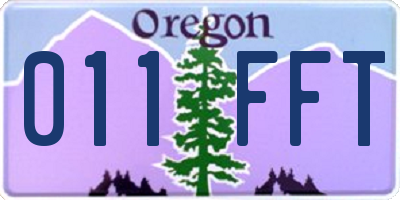 OR license plate 011FFT