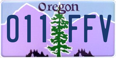 OR license plate 011FFV