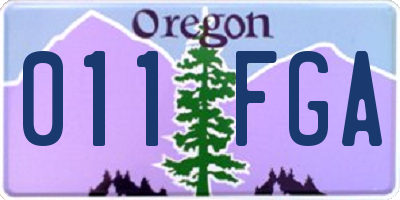 OR license plate 011FGA