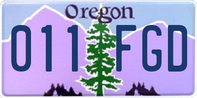 OR license plate 011FGD