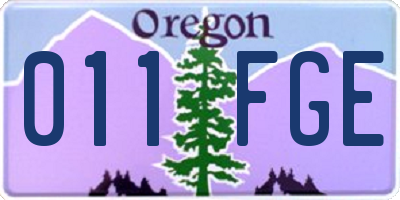 OR license plate 011FGE
