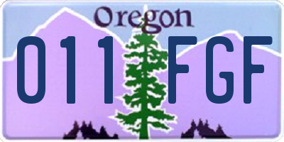 OR license plate 011FGF
