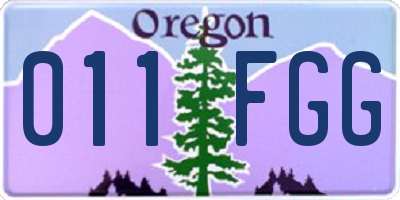 OR license plate 011FGG