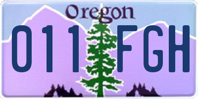 OR license plate 011FGH