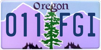 OR license plate 011FGI