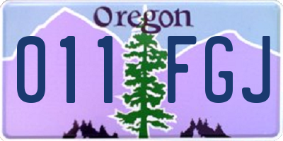 OR license plate 011FGJ