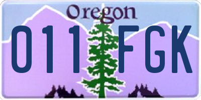OR license plate 011FGK