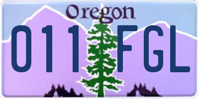 OR license plate 011FGL