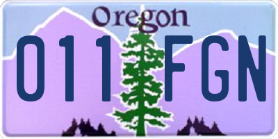 OR license plate 011FGN