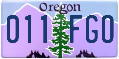 OR license plate 011FGO