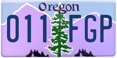 OR license plate 011FGP