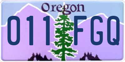 OR license plate 011FGQ