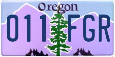 OR license plate 011FGR
