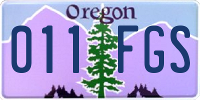 OR license plate 011FGS