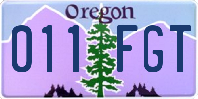 OR license plate 011FGT