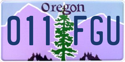 OR license plate 011FGU