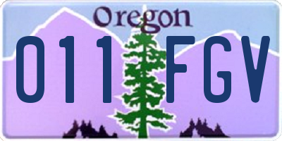 OR license plate 011FGV