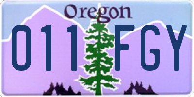 OR license plate 011FGY