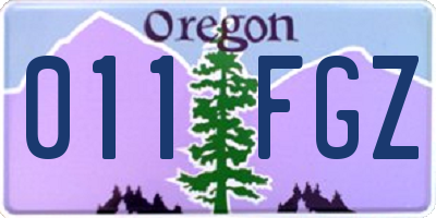 OR license plate 011FGZ