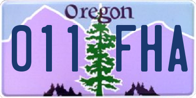 OR license plate 011FHA
