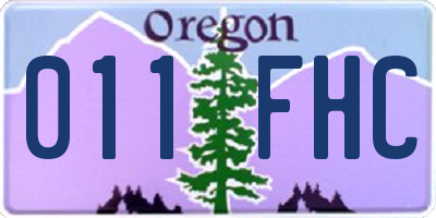 OR license plate 011FHC