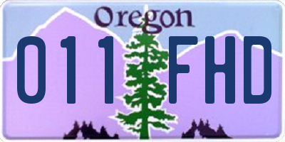 OR license plate 011FHD